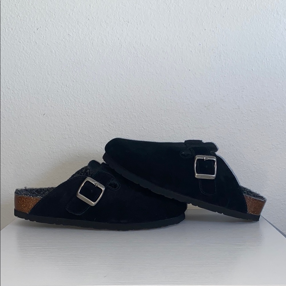 Birkenstock Black Suede Clogs